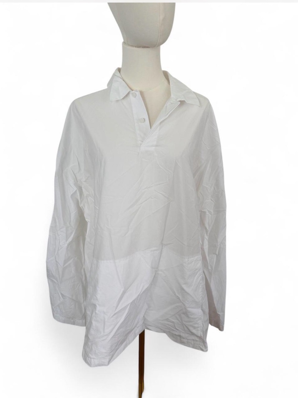 COS White Long-Sleeve Popover Shirt